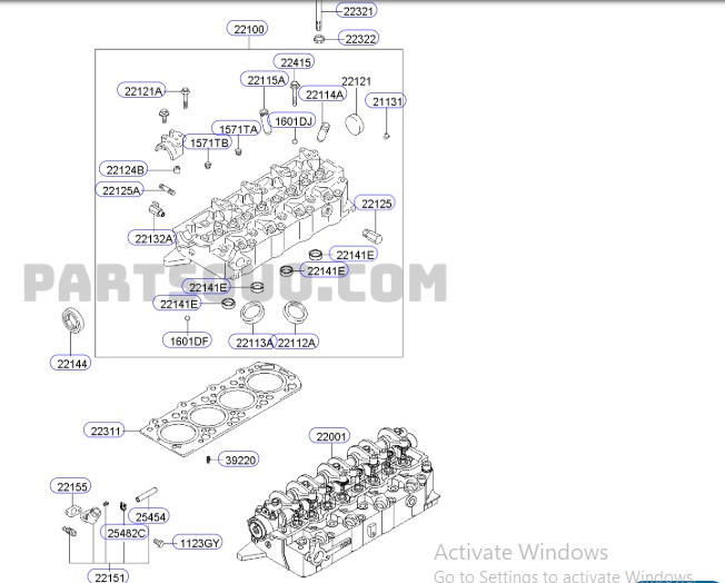 Mặt máy Hyundai Porter 2 , Solati, Starex D4CB