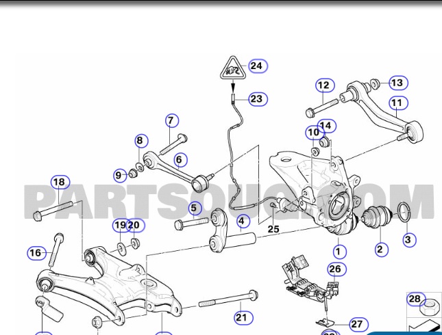 Càng i sau BMW X5 thẳng 2708202 33321095414 LEM2708202